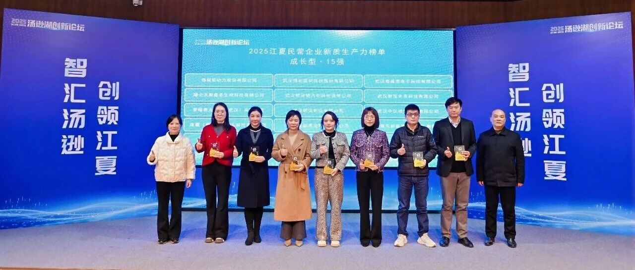 喜報|上成榮獲江夏區(qū)“民營企業(yè)新質(zhì)生產(chǎn)力”成長型15強！